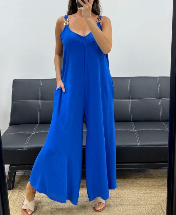COMBINAISON OVERSIZE 2 POCHES PE5273 BLEU ROYAL