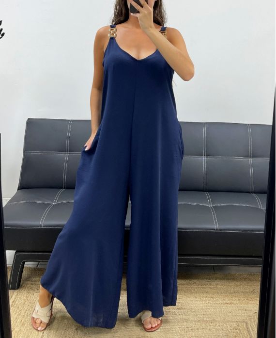 COMBINAISON OVERSIZE 2 POCHES PE5273 BLEU MARINE