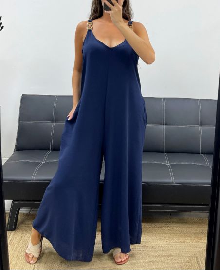 COMBINAISON OVERSIZE 2 POCHES PE5273 BLEU MARINE