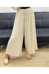 PANTALON LARGE PLISSE PE5229 BEIGE