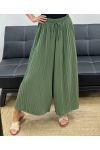PANTALON LARGE PLISSE PE5229 KAKI