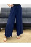 PE5229 WEITE BUNDBUNDSHOSE MIT FALTEN MARINEBLAU