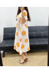 ROBE GAZE DE COTON SOLEIL PE5224 BLANC