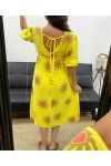 ROBE GAZE DE COTON SOLEIL PE5224 JAUNE
