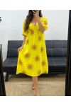 ROBE GAZE DE COTON SOLEIL PE5224 JAUNE
