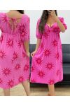 ROBE GAZE DE COTON SOLEIL PE5224 FUSHIA