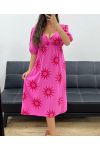 ROBE GAZE DE COTON SOLEIL PE5224 FUSHIA