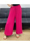 PANTALON LARGE PLISSE PE5229 FUSHIA