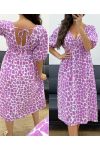ROBE GAZE DE COTON LEO PE5204 LILA