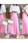 ZACHTE VISCOSE LANGE ROK PE2554 ROZE