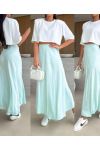 JUPE LONGUE VISCOSE DOUCE PE2554 VERT PASTEL