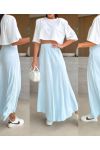 ZACHTE VISCOSE LANGE ROK PE2554 HEMELSBLAUW