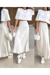 PE2554 BEIGE ZACHTE VISCOSE LANGE ROK