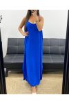 MAXIKLEID MIT PERLENMUSTER UND ÜBERKREUZTEM RÜCKEN PE5168 KÖNIGSBLAU