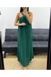 LANGES KLEID MIT SCHNALLE VORNE PE5176 EMERALD