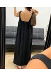 KLEID MIT LANGER SCHLEIFE VORNE PE5176 SCHWARZ