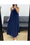 KLEID MIT LANGER SCHLEIFE VORNE PE5176 NAVY