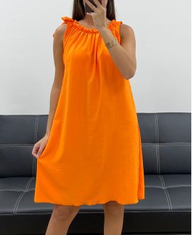 SCHULTERKLEID MIT KRAWATTE PE5182 ORANGE