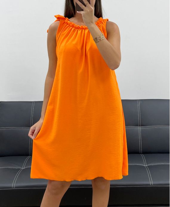 SCHULTERKLEID MIT KRAWATTE PE5182 ORANGE