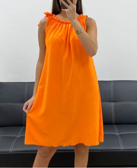 SCHULTERKLEID MIT KRAWATTE PE5182 ORANGE