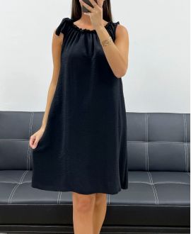 SCHULTERKLEID MIT KRAWATTE PE5182 SCHWARZ