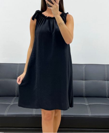 SCHULTERKLEID MIT KRAWATTE PE5182 SCHWARZ