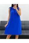 TIE SHOULDER DRESS PE5182 ROYAL BLUE