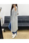 LANG MOHAIR VEST 2 ZAKKEN PE0070 GRIJS