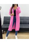 LANG MOHAIR VEST 2 ZAKKEN PE0070 ROZE
