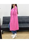 LANG MOHAIR VEST 2 ZAKKEN PE0070 ROZE