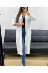 LANG MOHAIR VEST 2 ZAKKEN PE0070 WIT