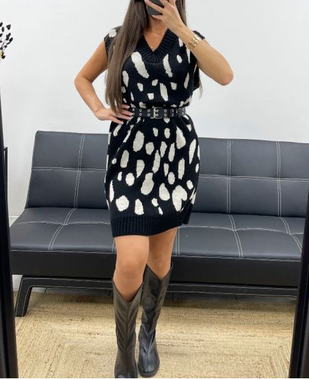 SUÉTER/VESTIDO SIN MANGAS AH250485 NEGRO