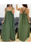 LONG DRESS WITH A BUCKLE BACK SS5194 KAKI