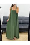 LONG DRESS WITH A BUCKLE BACK SS5194 KAKI