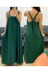 LONG BUCKLE BACK DRESS PE5194 EMERALD