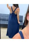 LONG BUCKLE BACK DRESS PE5194 NAVY