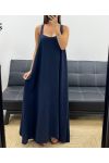 LONG BUCKLE BACK DRESS PE5194 NAVY
