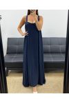 LONG BUCKLE BACK DRESS PE5194 NAVY