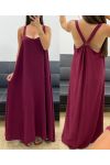 LANGE JURK MET GESP OP DE RUG PE5194 BORDEAUX