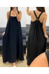 LONG DRESS WITH BUCKLE BACK PE5194 BLACK
