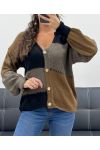 GILET IN MAGLIA MULTICOLOR AH5162 NERO