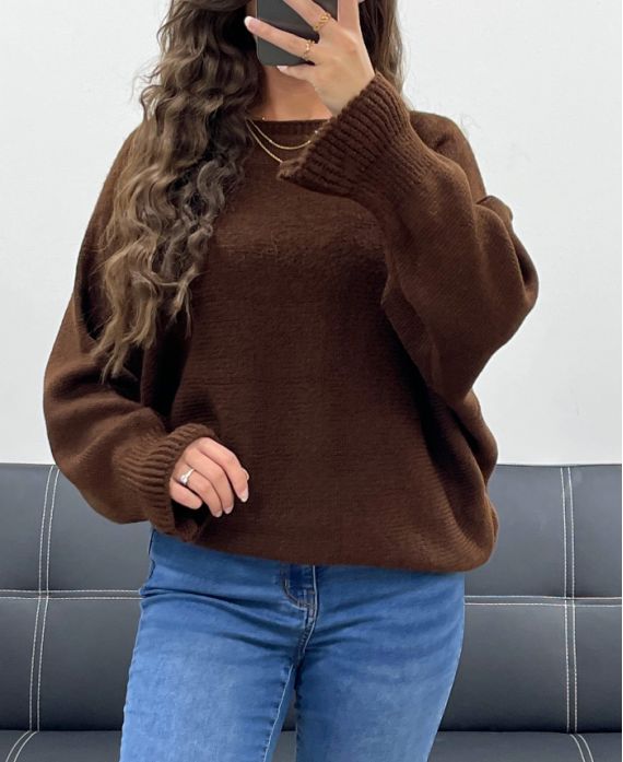 OVERSIZED WOLLEN TRUI AH5157 CHOCOLATE