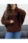 OVERSIZED WOOL SWEATER AH5157 CHOCOLATE