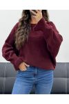 OVERSIZED WOOL SWEATER AW5157 BURGUNDY