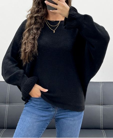 OVERSIZED WOOL SWEATER AH5157 BLACK