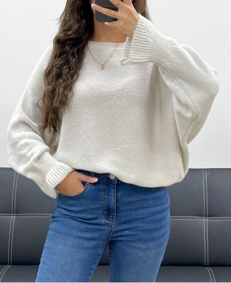 OVERSIZED WOOL SWEATER AH5157 BEIGE