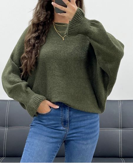 OVERSIZED WOOL SWEATER AH5157 KHAKI