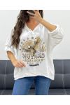 EAGLE HOODIE METALLIC EFFECT PE0707 WHITE