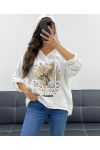EAGLE HOODIE METALLIC EFFECT PE0707 WHITE