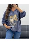 EAGLE KAPUZENPULLOVER MIT METALLIC-EFFEKT PE0707 NAVY